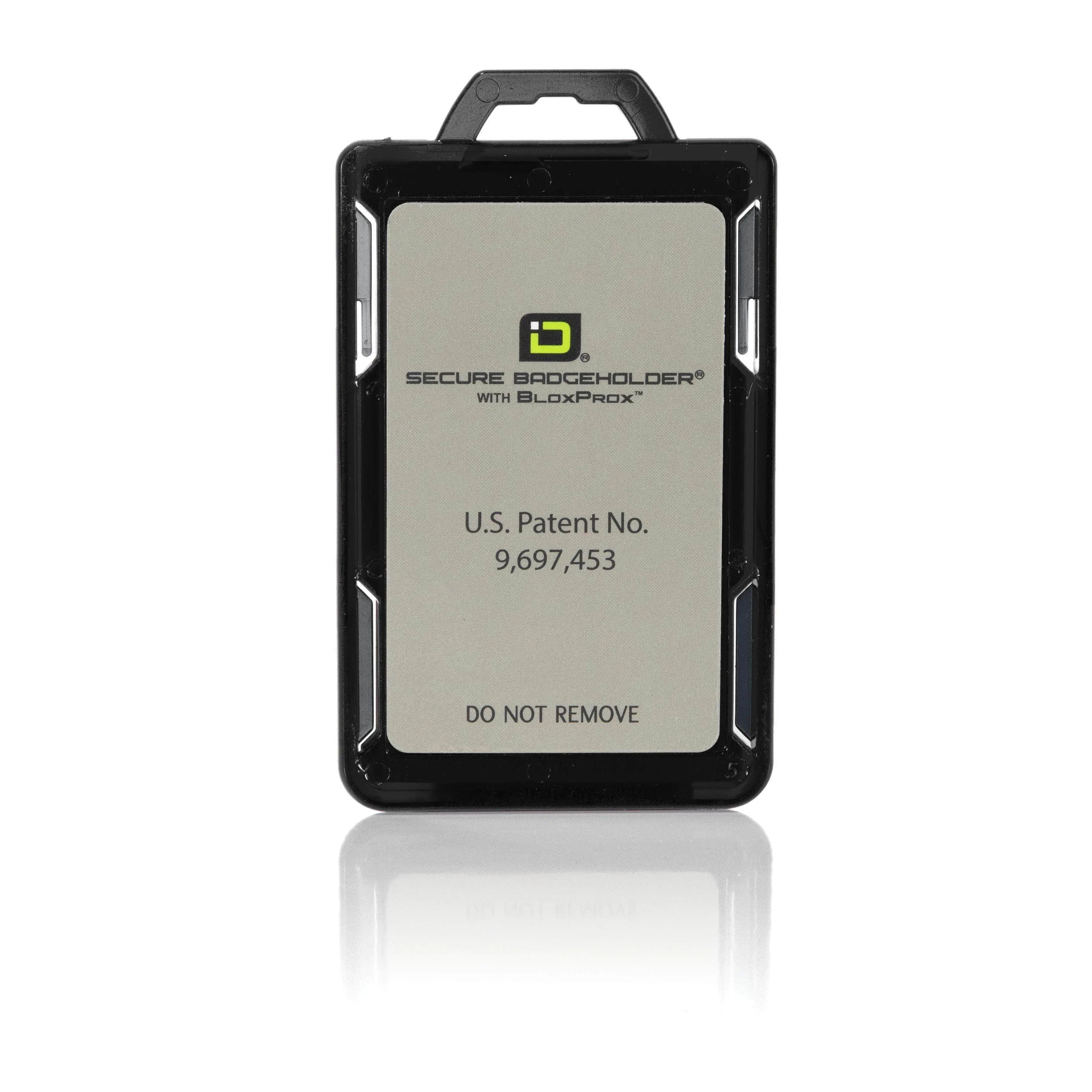 Secure Badge Holder BloxProx™ Lite PORTRAIT - Protects 125Khz HID Prox - 1 ID Card Holder ID Stronghold