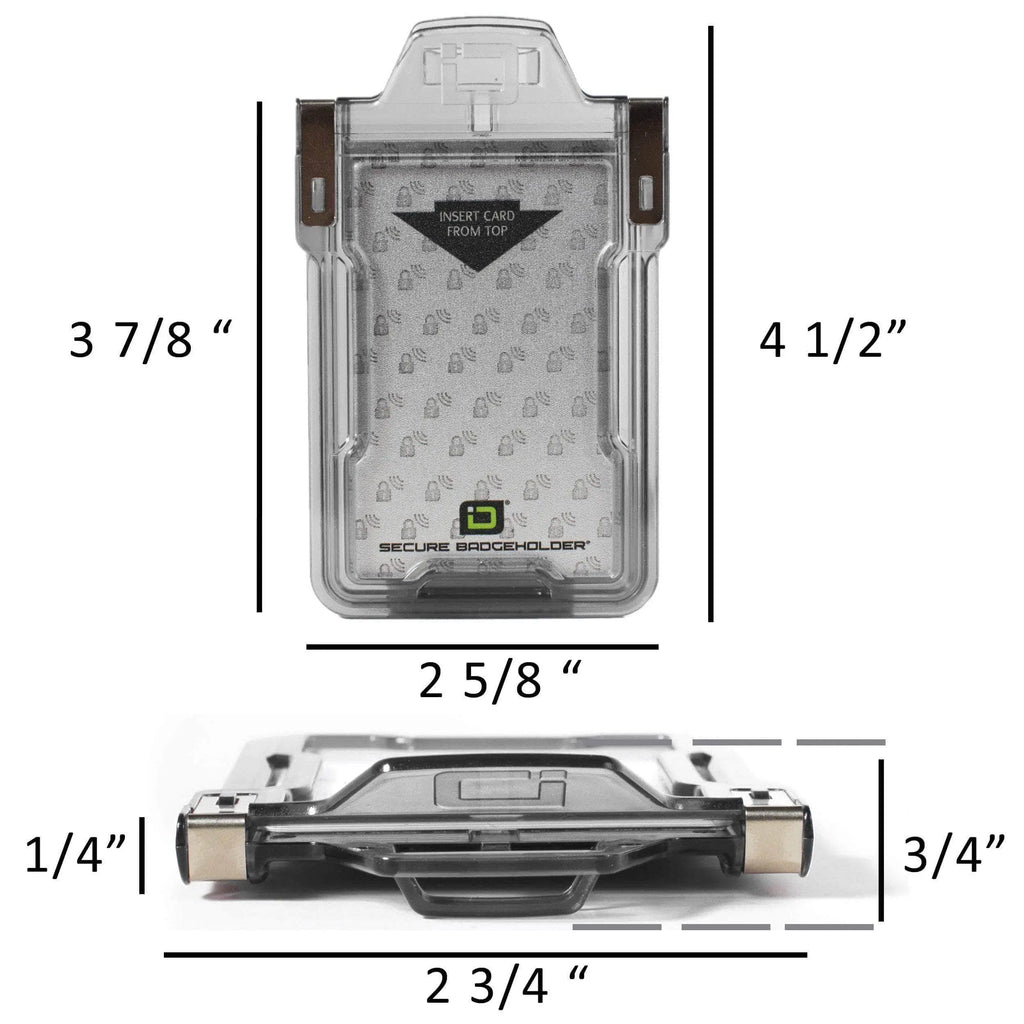 Secure Badge Holder Classic Vertical 1 ID Card Holder, and Lanyard Bundle ID Stronghold