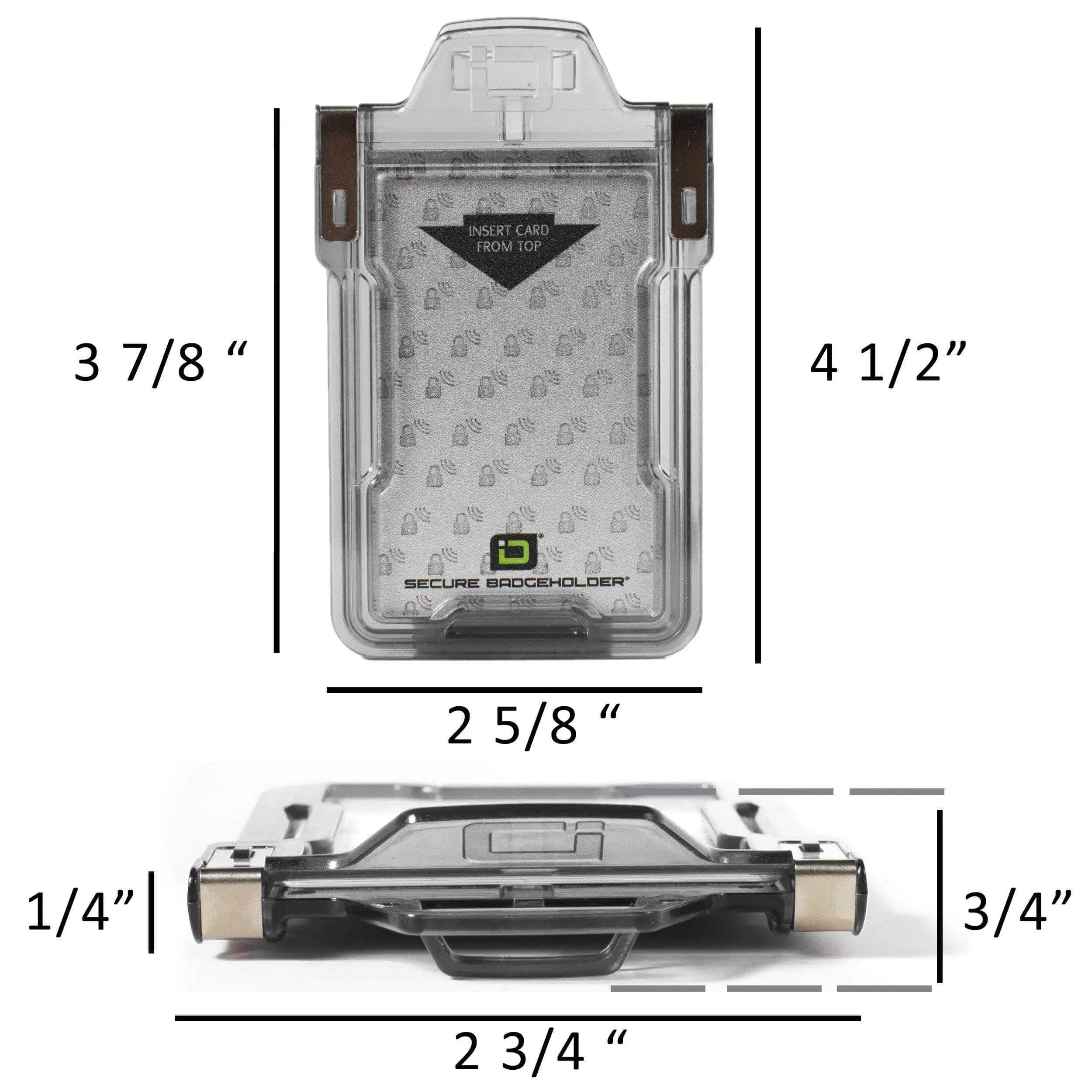 Secure Badge Holder Classic Vertical 1 ID Card Holder, and Lanyard Bundle ID Stronghold