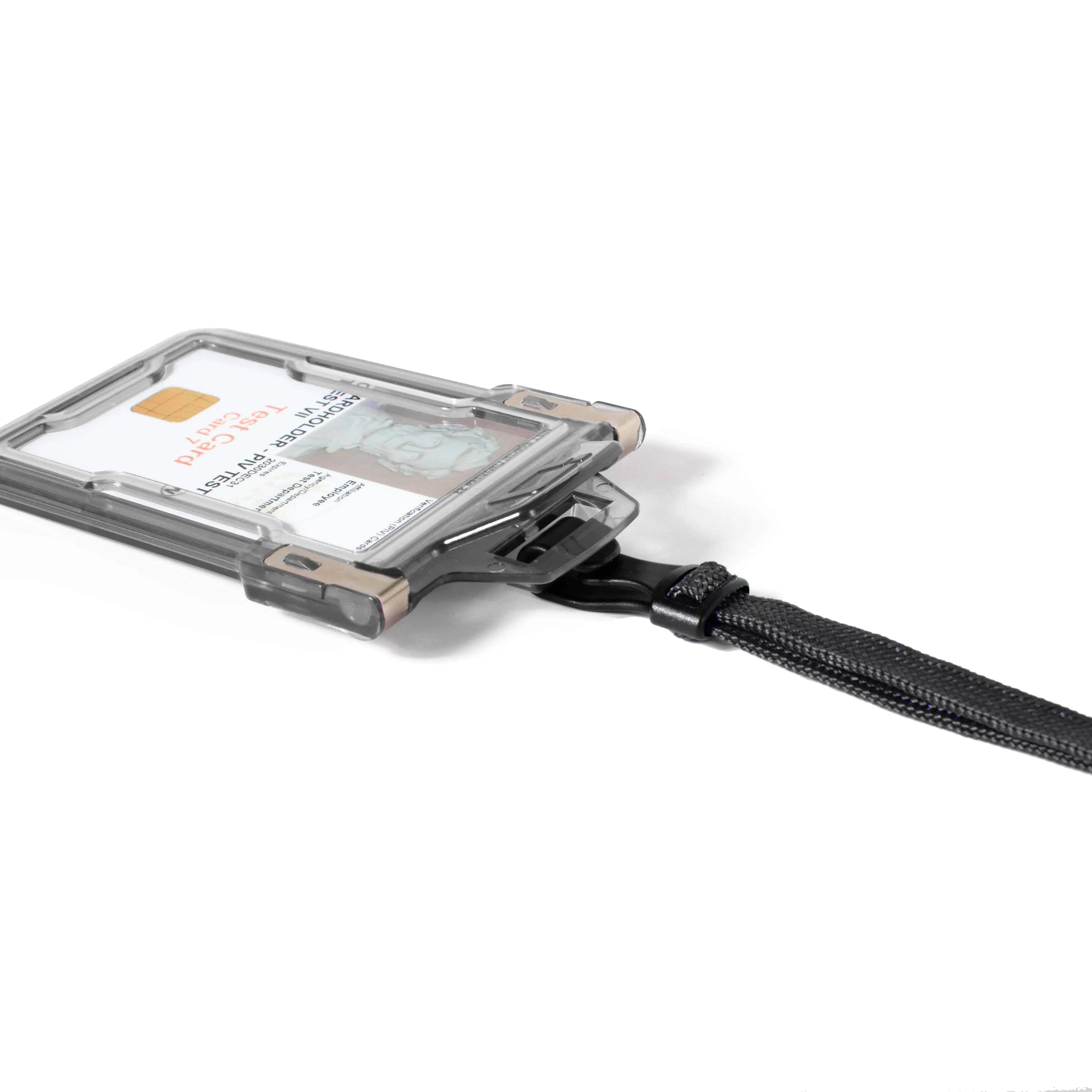 Secure Badge Holder Classic Vertical 1 ID Card Holder, and Lanyard Bundle ID Stronghold