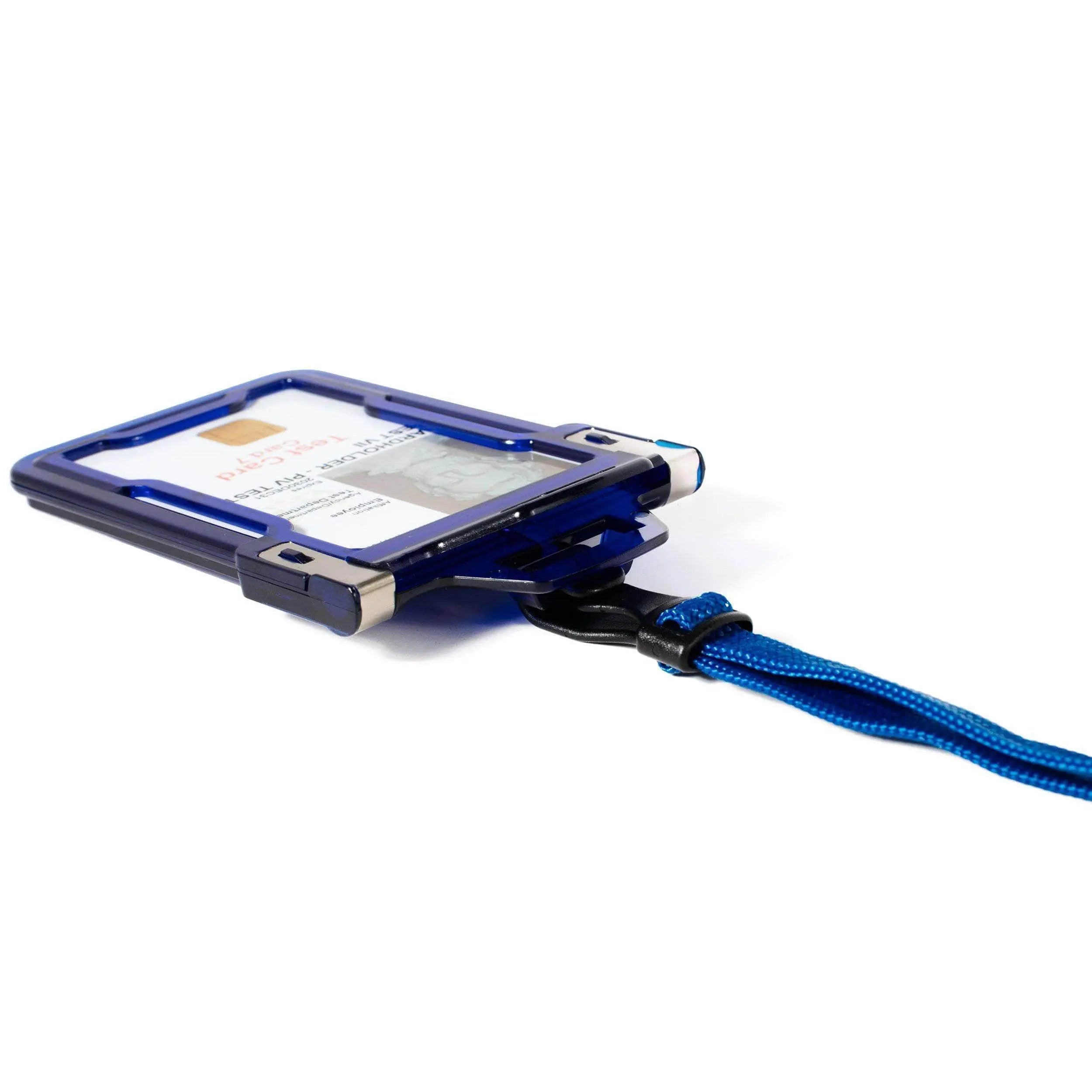 Secure Badge Holder Classic Vertical 1 ID Card Holder, and Lanyard Bundle ID Stronghold