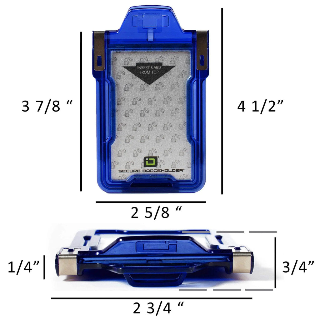 Secure Badge Holder Classic Vertical 1 ID Card Holder, and Lanyard Bundle ID Stronghold
