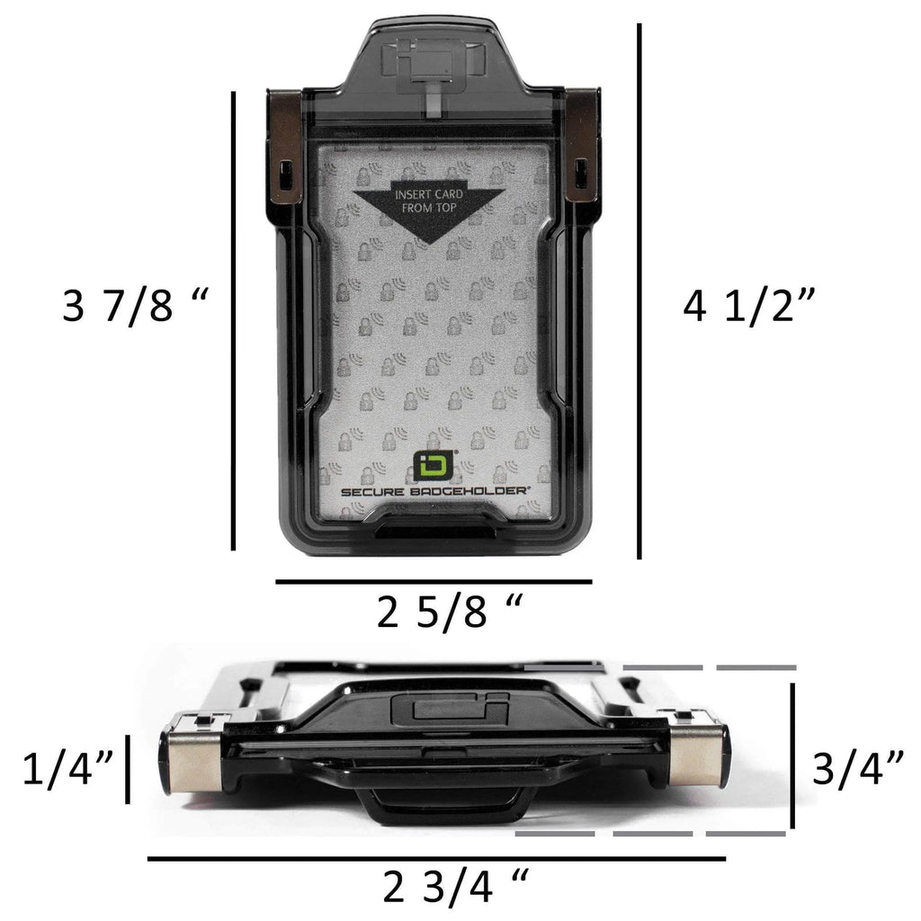 Secure Badge Holder Classic Vertical 1 ID Card Holder, and Lanyard Bundle ID Stronghold