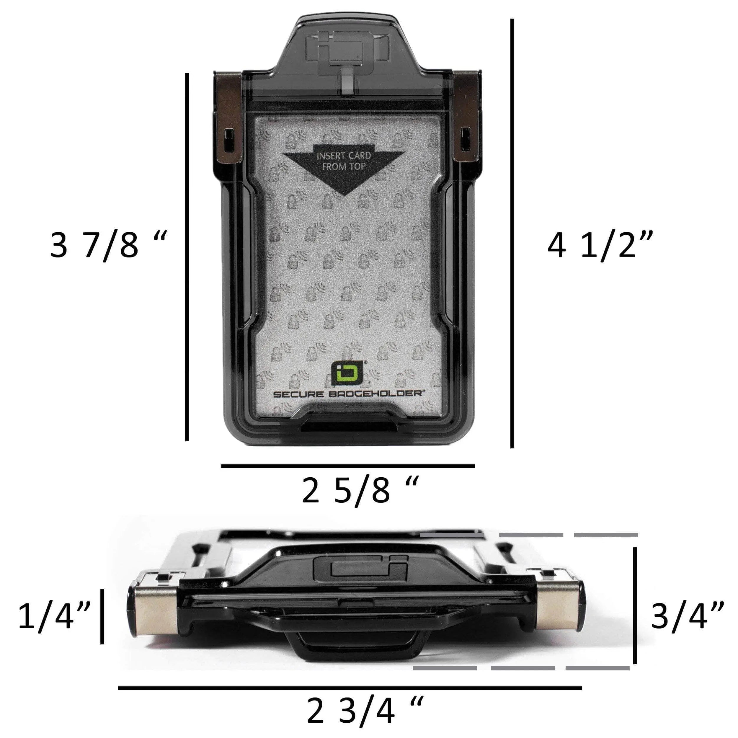Secure Badge Holder Classic Vertical 1 ID Card Holder, and Lanyard Bundle ID Stronghold