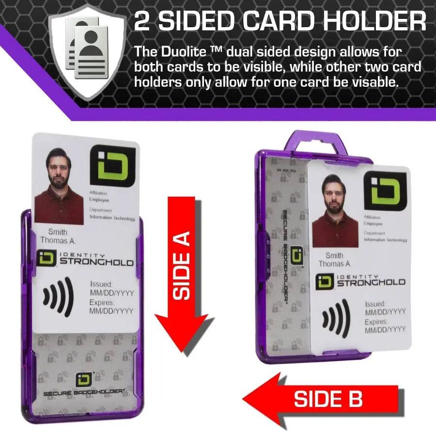 Secure Badge Holder DuoLite ® Vertical 2 ID Card Holder ID Stronghold
