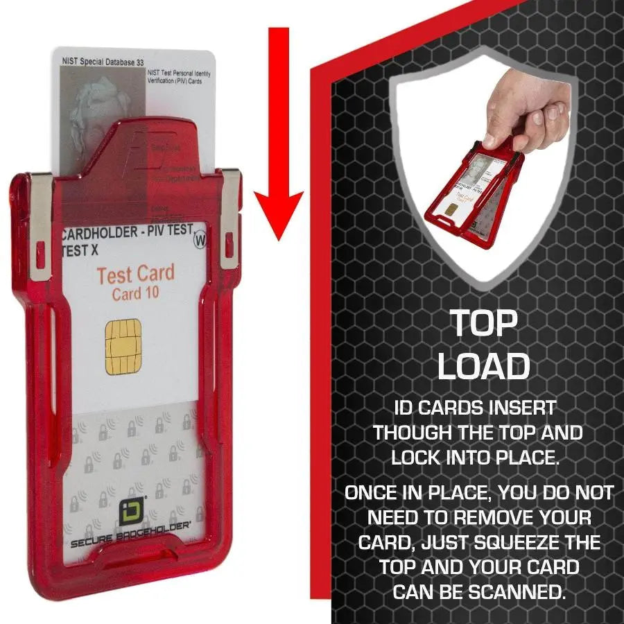 Secure Badge Holder Classic with BloxProx™ - Protects 125Khz HID Prox 1 ID Card Holder ID Stronghold