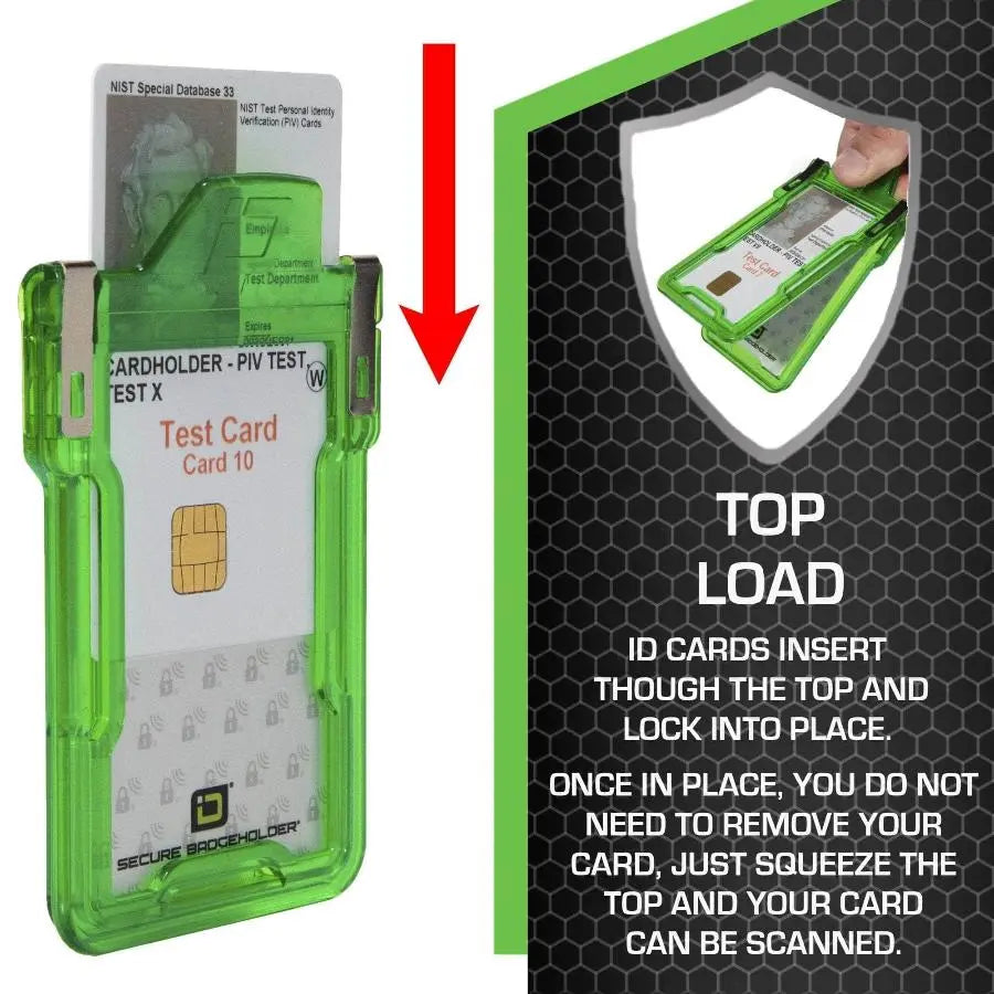 Secure Badge Holder Classic with BloxProx™ - Protects 125Khz HID Prox 1 ID Card Holder ID Stronghold