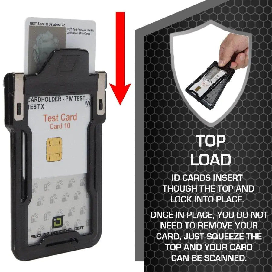 Secure Badge Holder Classic with BloxProx™ - Protects 125Khz HID Prox 1 ID Card Holder ID Stronghold