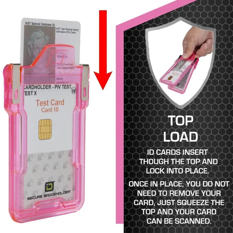 Secure Badge Holder Classic with BloxProx™ - Protects 125Khz HID Prox 1 ID Card Holder ID Stronghold