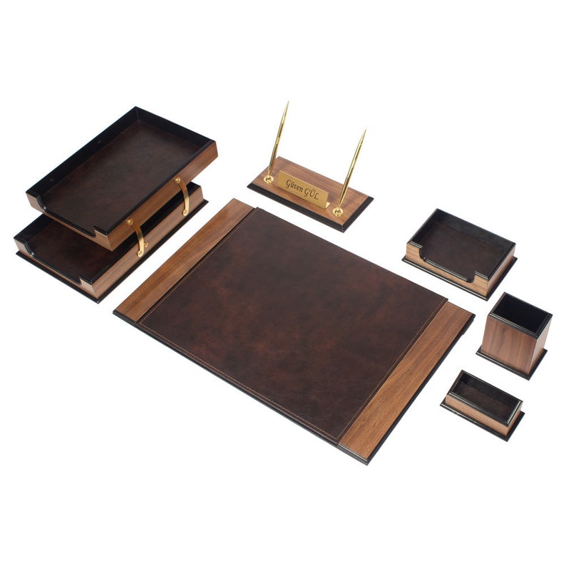 MOOG Prestige Leather Desk Organizer - 8 PCS Moogdesk