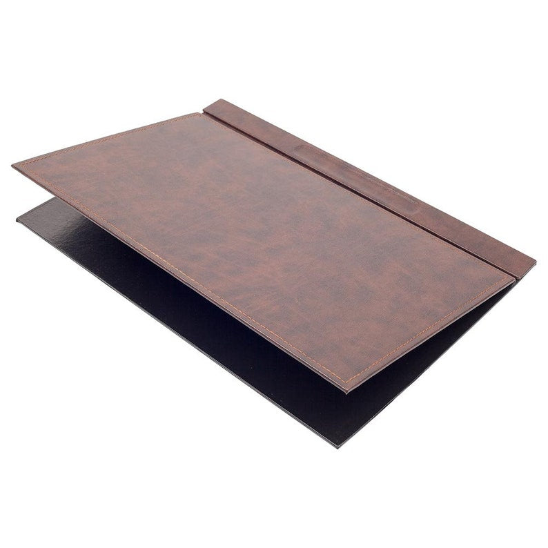 MOOG Leather Desk Set - Double Document Tray- Brown - 10 PCS Moogdesk