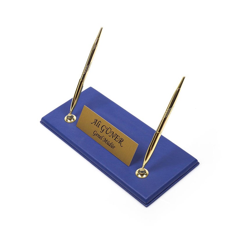 MOOG Leather Desk Set - Double Document Tray- Blue - 10 PCS Moogdesk