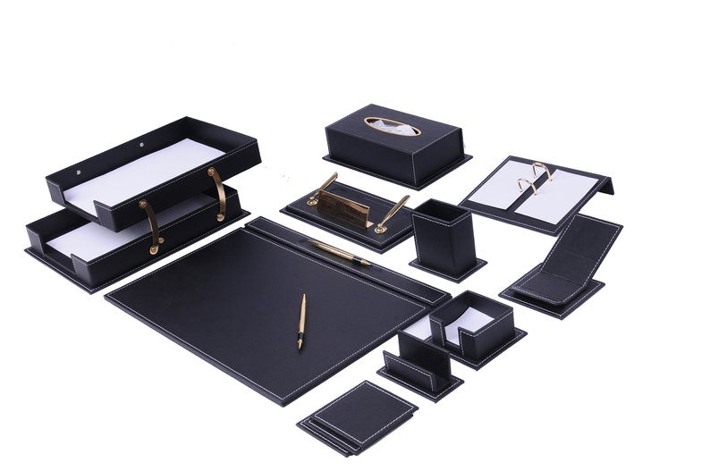 MOOG Luxury Desk Set- 14 Accessories -Blue- 14 PCS Moogdesk