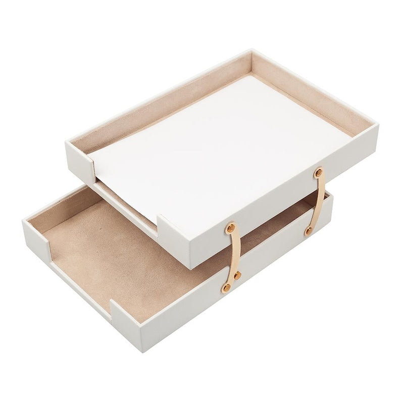 MOOG Leather Desk Set - Double Document Tray- Black - 10 PCS Moogdesk
