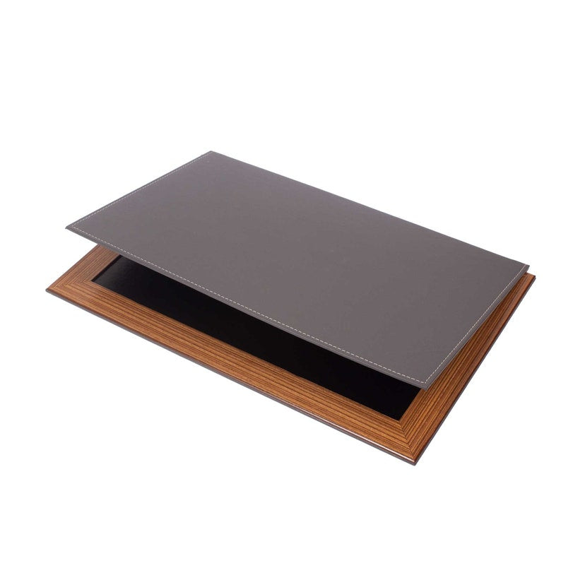 MOOG Leather Desk Pad With Wood Combination Moogdesk