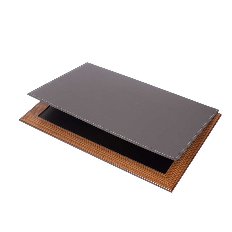 MOOG Leather Desk Pad With Wood Combination Moogdesk
