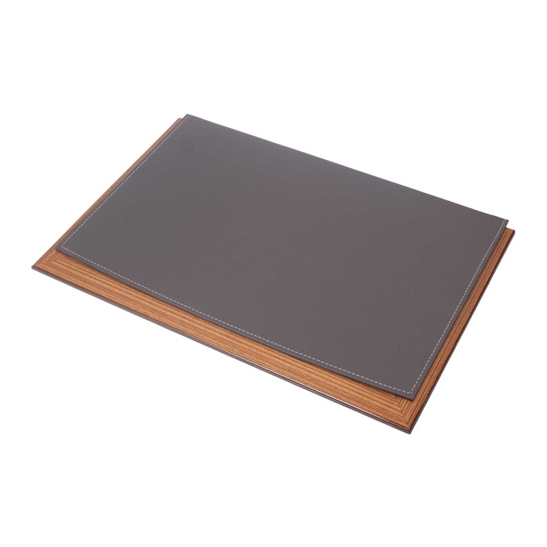 MOOG Leather Desk Pad With Wood Combination Moogdesk