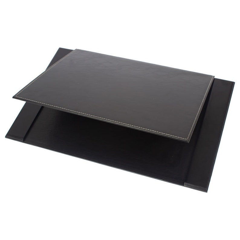 MOOG Leather Desk Pad | Prestige Desk Pad Mahogany Wood Combination | Desk Pad With Cover | Leather Moogdesk