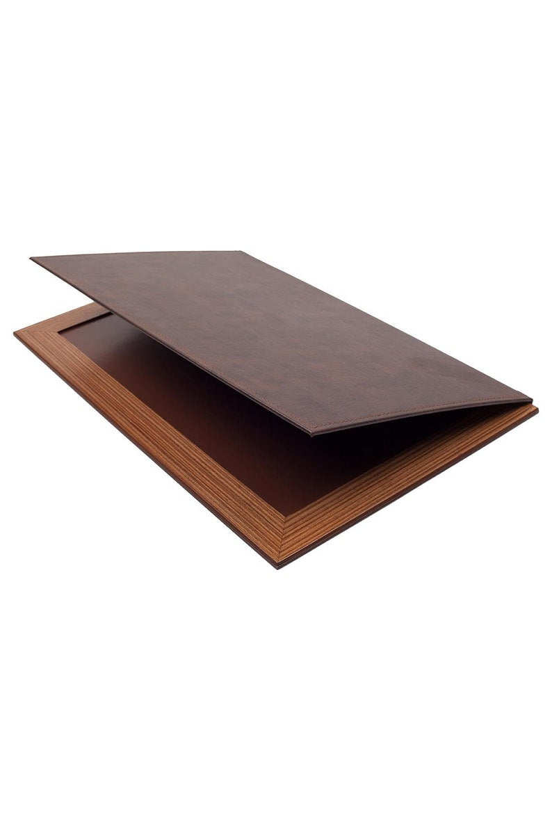MOOG Star Leather Desk Set -Walnut Wood Combination -Double Document Tray - Green-11 PCS Moogdesk