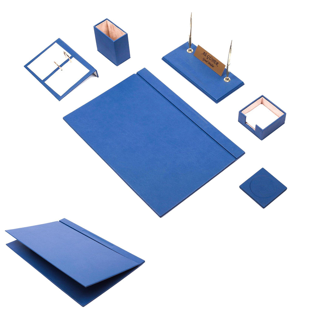 MOOG Leather Desk Set-8 Accessories - Green - 8 PCS Moogdesk