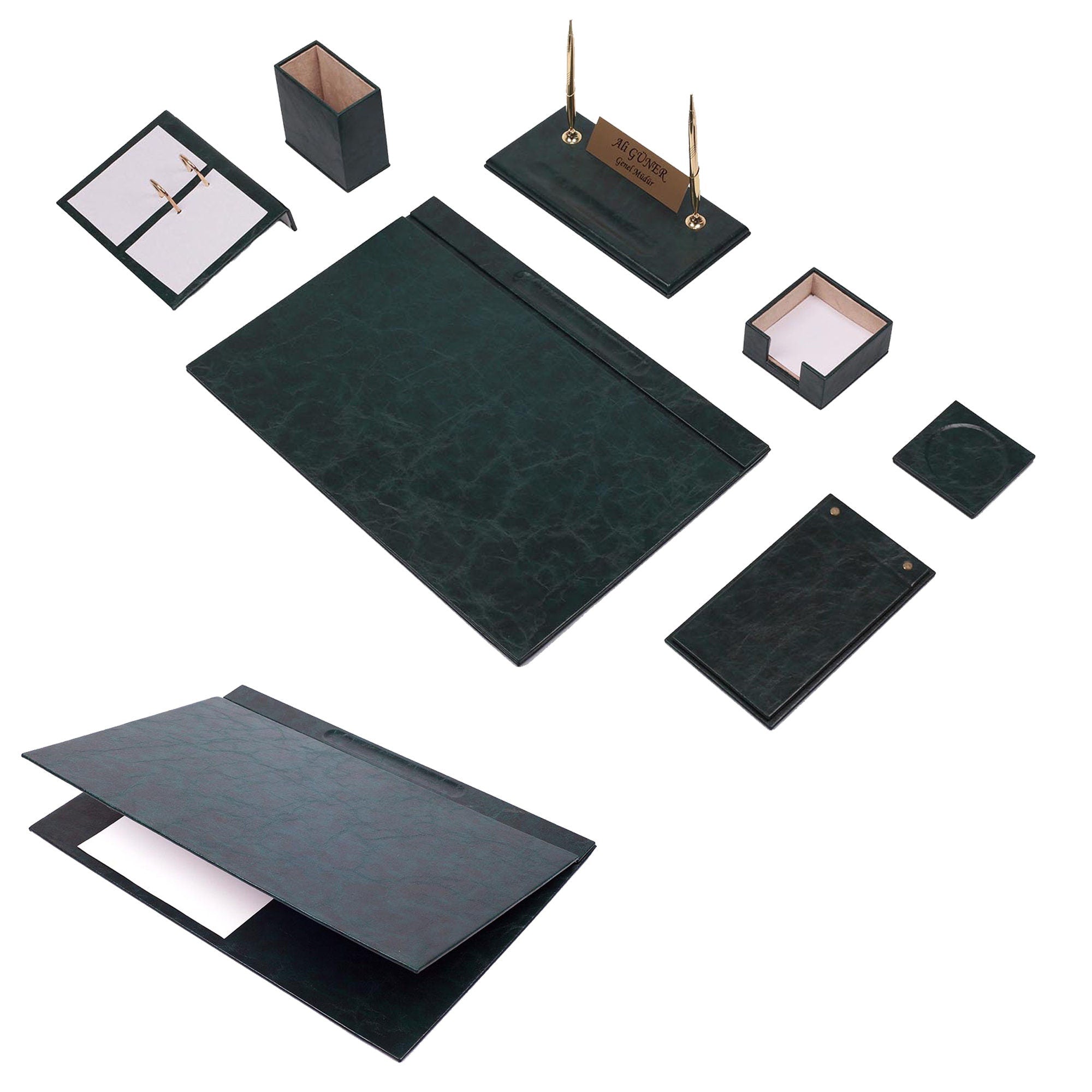 MOOG Leather Desk Set -  Pink - 9 PCS Moogdesk