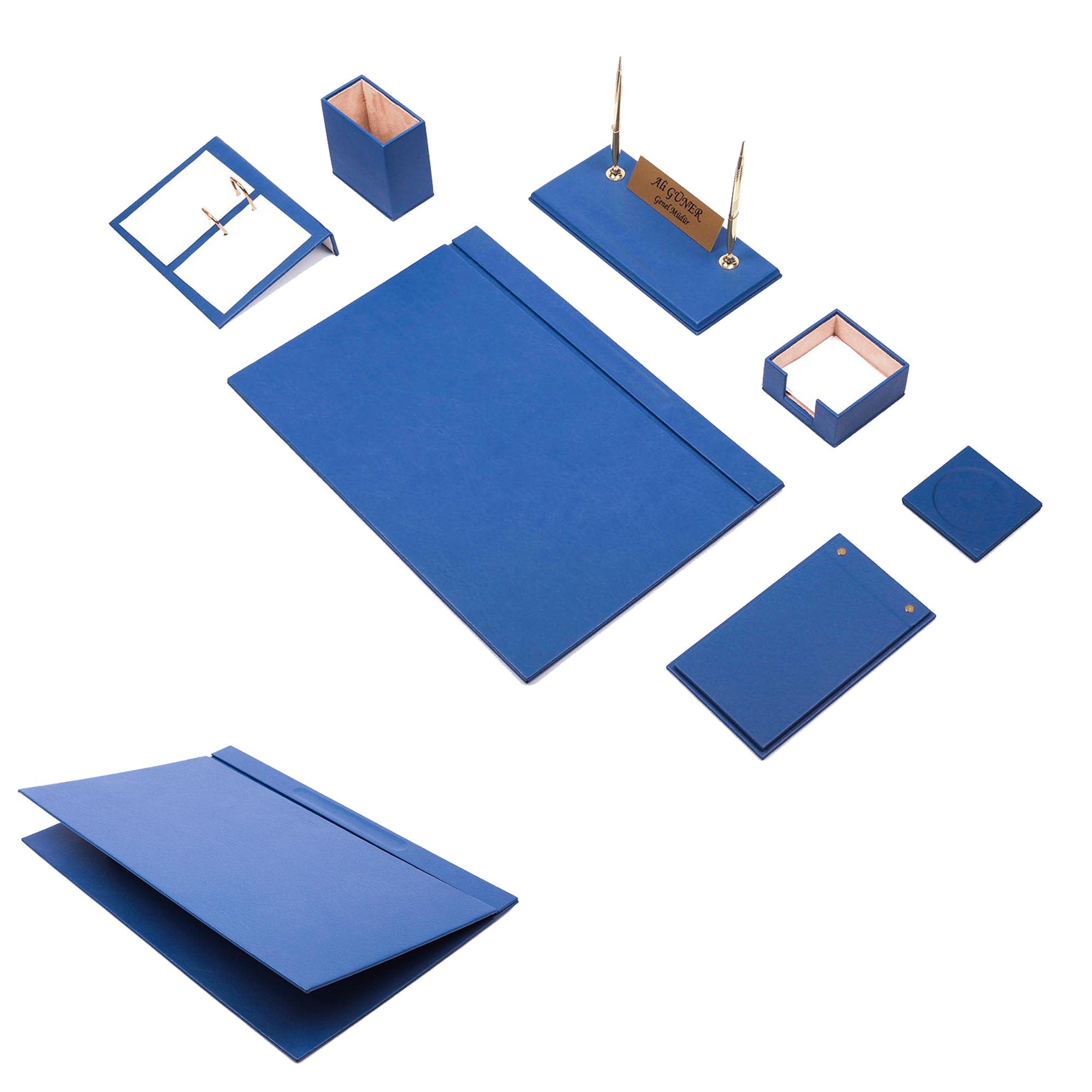 MOOG Leather Desk Set -  Pink - 9 PCS Moogdesk