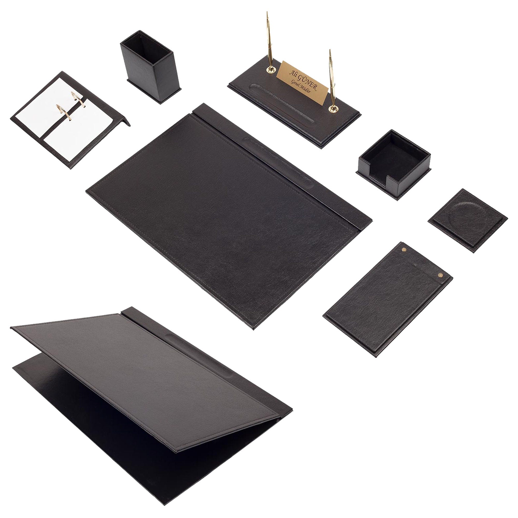 MOOG Leather Desk Set -White - 9 PCS Moogdesk