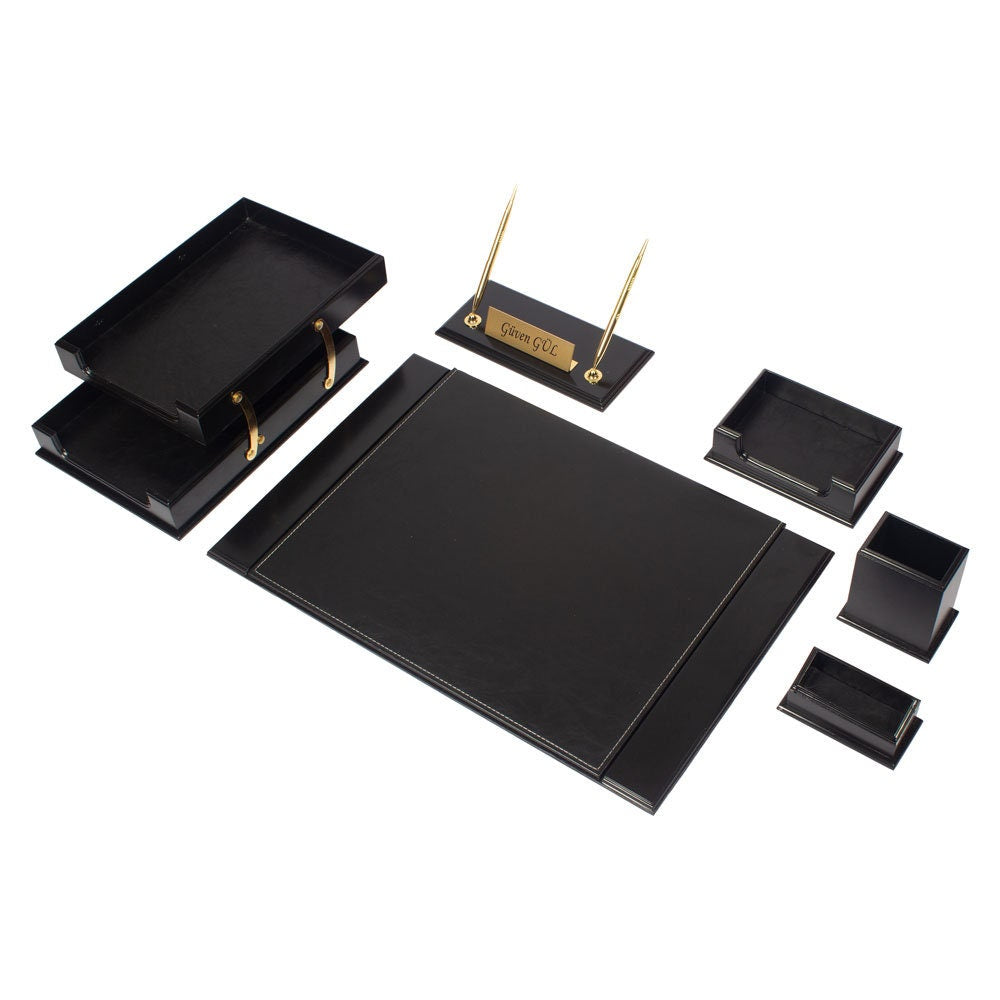 MOOG Wooden Prestige Black Desk Set - 8 PCS Moogdesk
