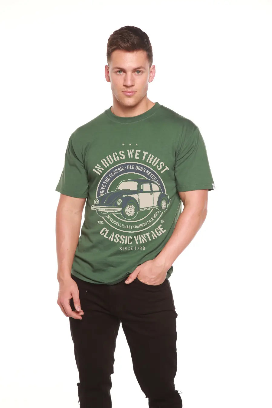 In Bugs We Men's Bamboo Viscose/Organic Cotton Short Sleeve Graphic T-Shirt Spun Bamboo