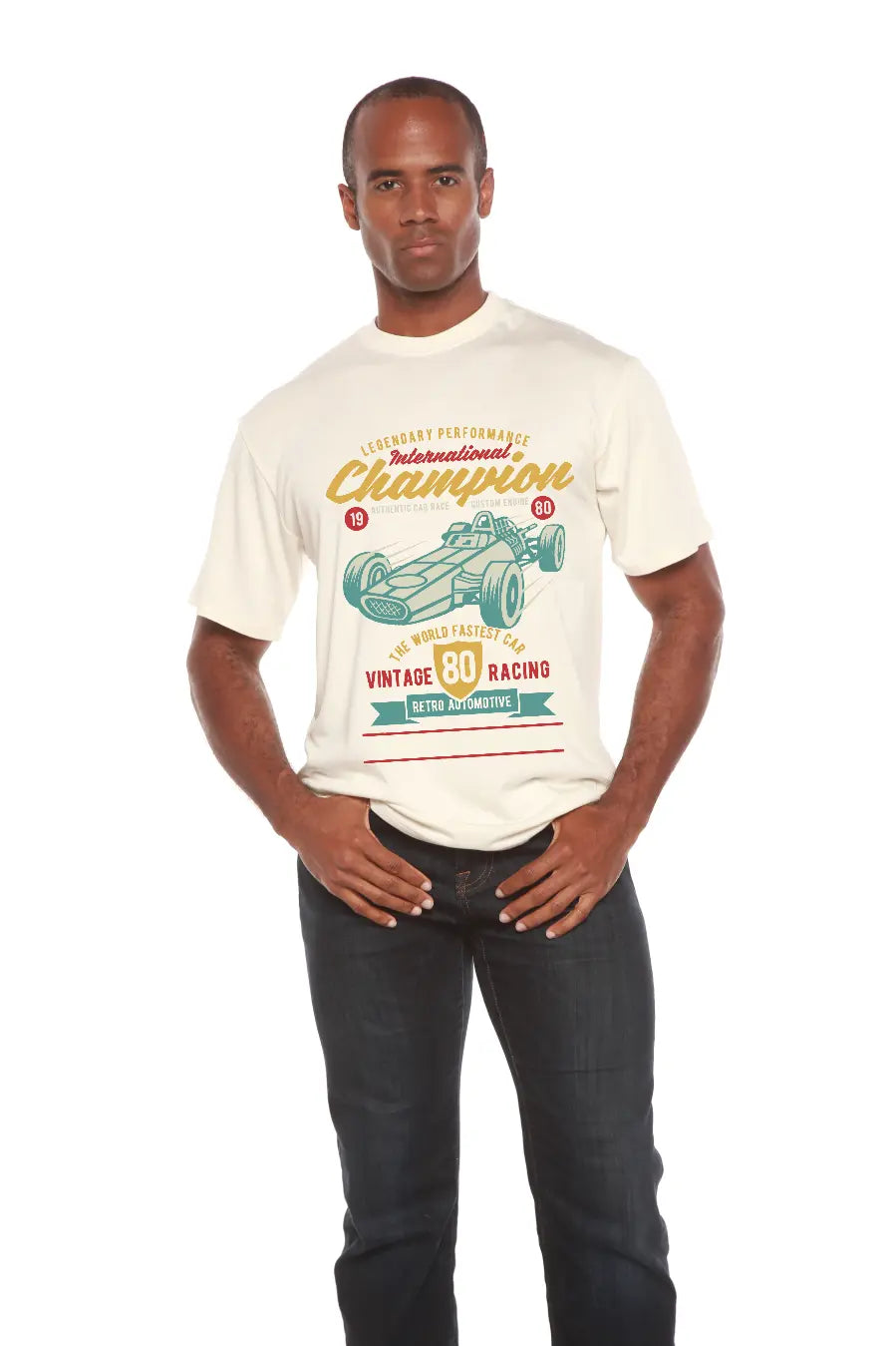 International Champion Men's Bamboo Viscose/Organic Cotton Short Sleeve Graphic T-Shirt Spun Bamboo