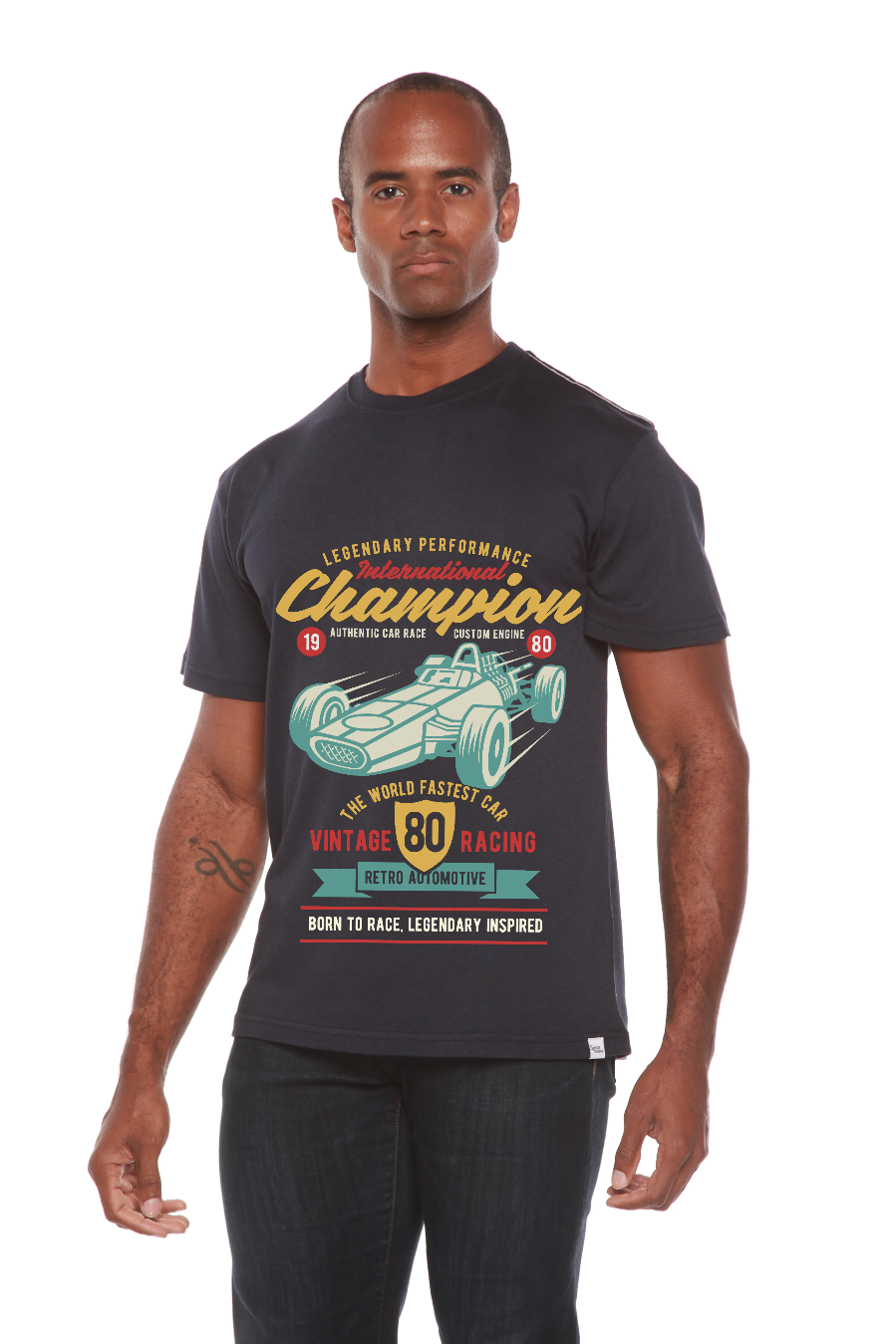 International Champion Men's Bamboo Viscose/Organic Cotton Short Sleeve Graphic T-Shirt Spun Bamboo