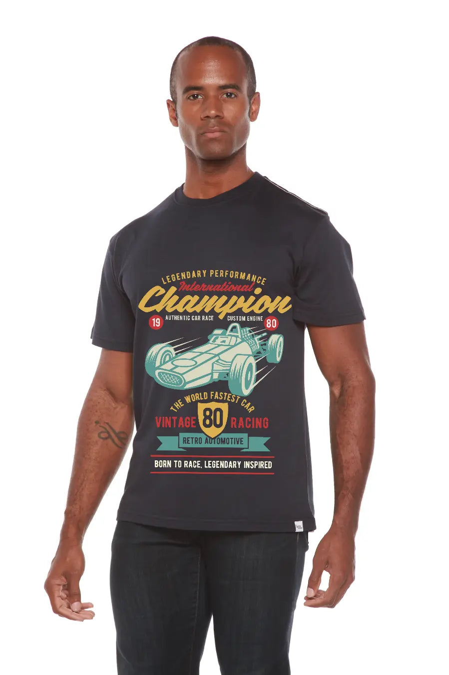 International Champion Men's Bamboo Viscose/Organic Cotton Short Sleeve Graphic T-Shirt Spun Bamboo