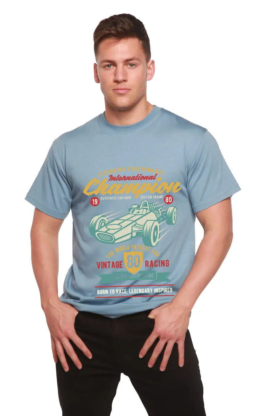 International Champion Men's Bamboo Viscose/Organic Cotton Short Sleeve Graphic T-Shirt Spun Bamboo