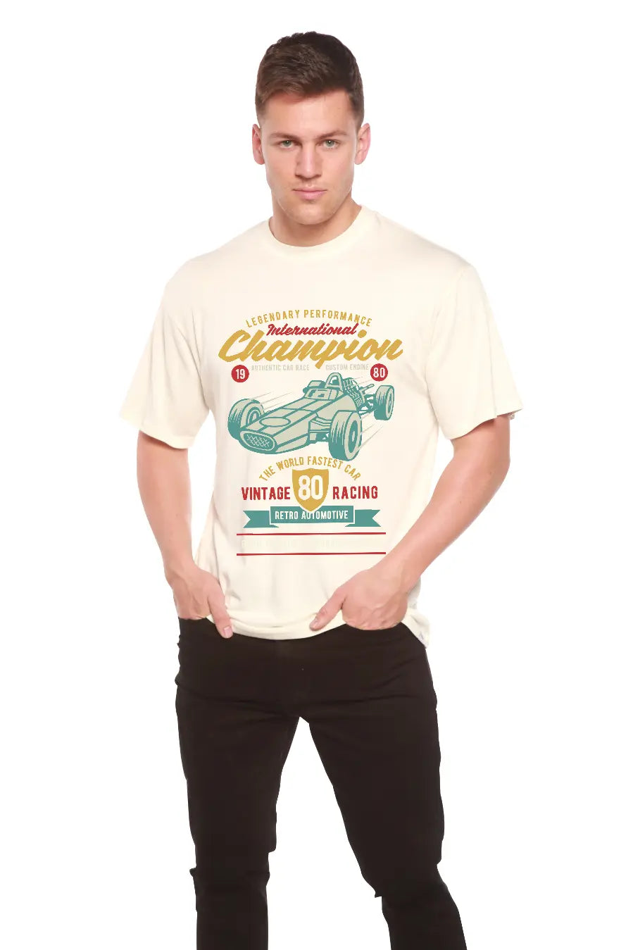 International Champion Men's Bamboo Viscose/Organic Cotton Short Sleeve Graphic T-Shirt Spun Bamboo