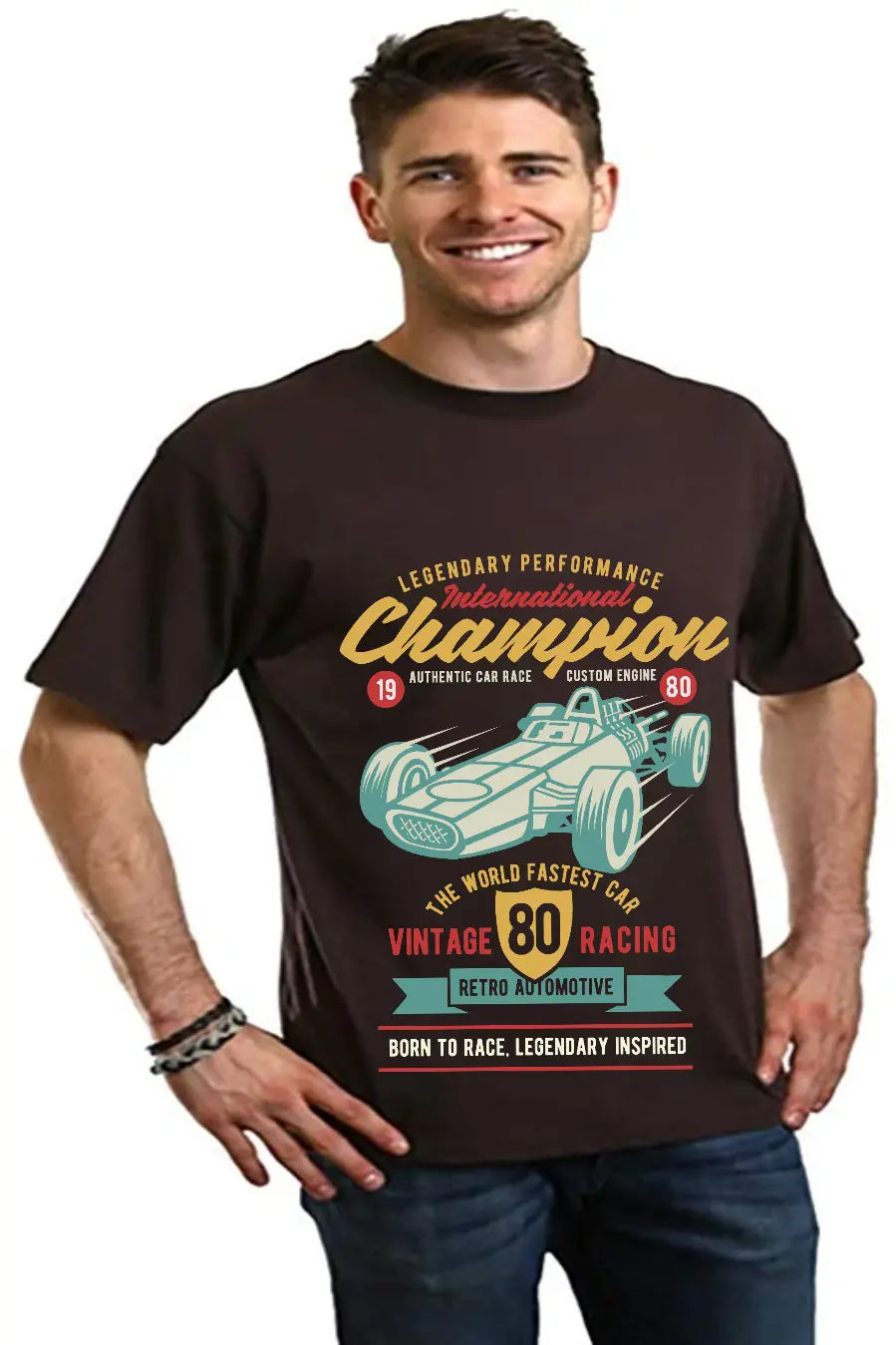 International Champion Men's Bamboo Viscose/Organic Cotton Short Sleeve Graphic T-Shirt Spun Bamboo