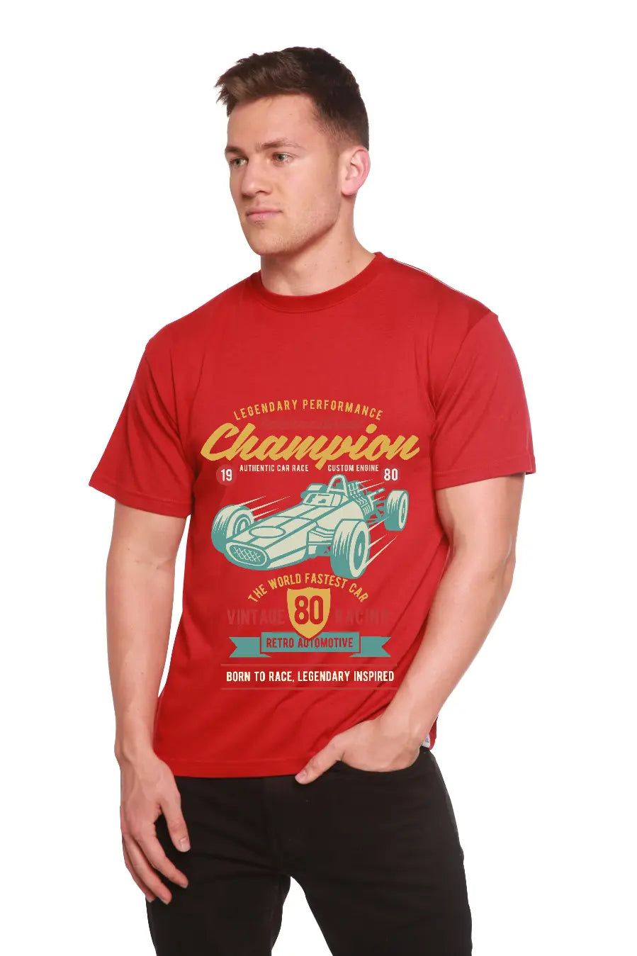 International Champion Men's Bamboo Viscose/Organic Cotton Short Sleeve Graphic T-Shirt Spun Bamboo