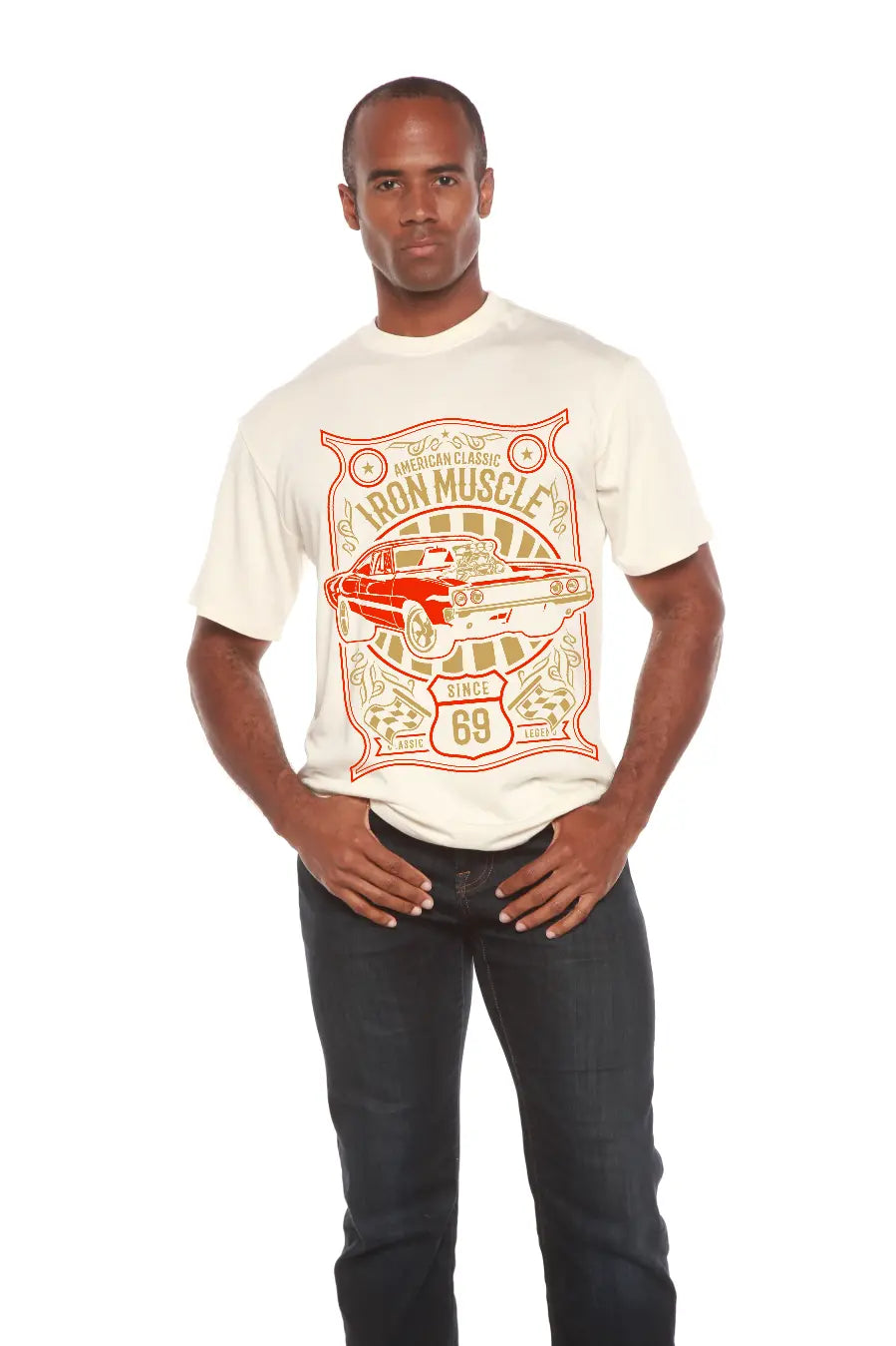 Iron Muscle Men's Bamboo Viscose/Organic Cotton Short Sleeve Graphic T-Shirt Spun Bamboo