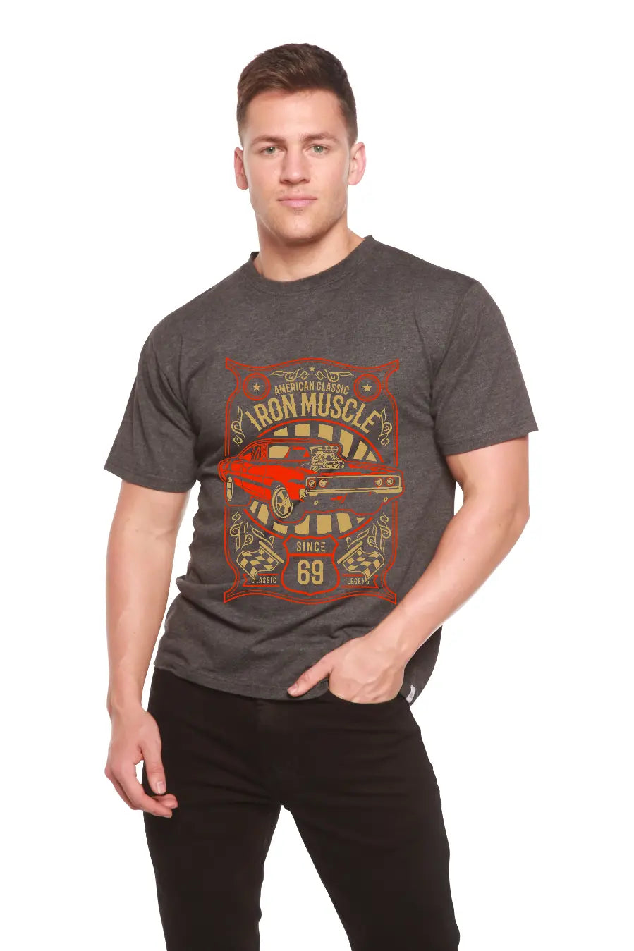 Iron Muscle Men's Bamboo Viscose/Organic Cotton Short Sleeve Graphic T-Shirt Spun Bamboo