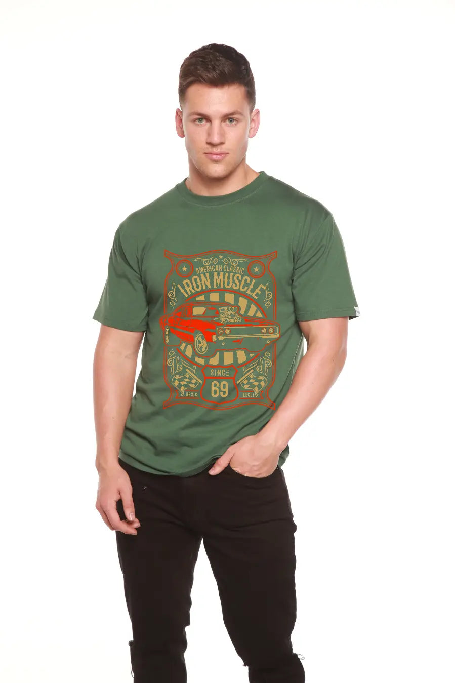 Iron Muscle Men's Bamboo Viscose/Organic Cotton Short Sleeve Graphic T-Shirt Spun Bamboo