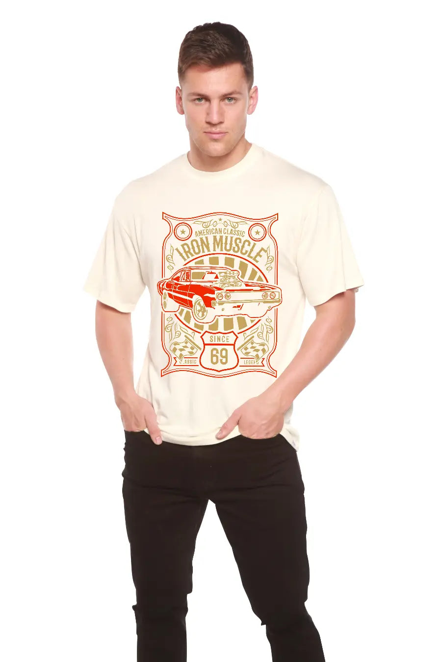 Iron Muscle Men's Bamboo Viscose/Organic Cotton Short Sleeve Graphic T-Shirt Spun Bamboo
