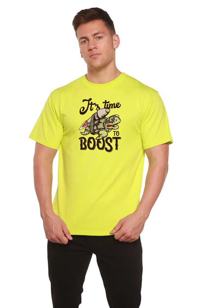 It`s time to BOOST Men's Bamboo Viscose/Organic Cotton Short Sleeve Graphic T-Shirt Spun Bamboo