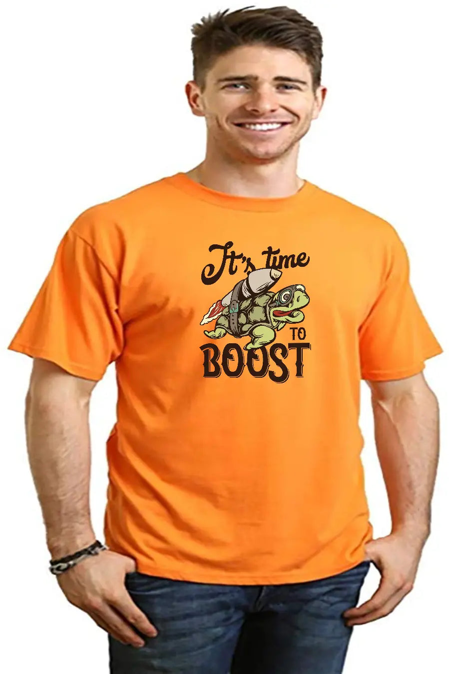 It`s time to BOOST Men's Bamboo Viscose/Organic Cotton Short Sleeve Graphic T-Shirt Spun Bamboo