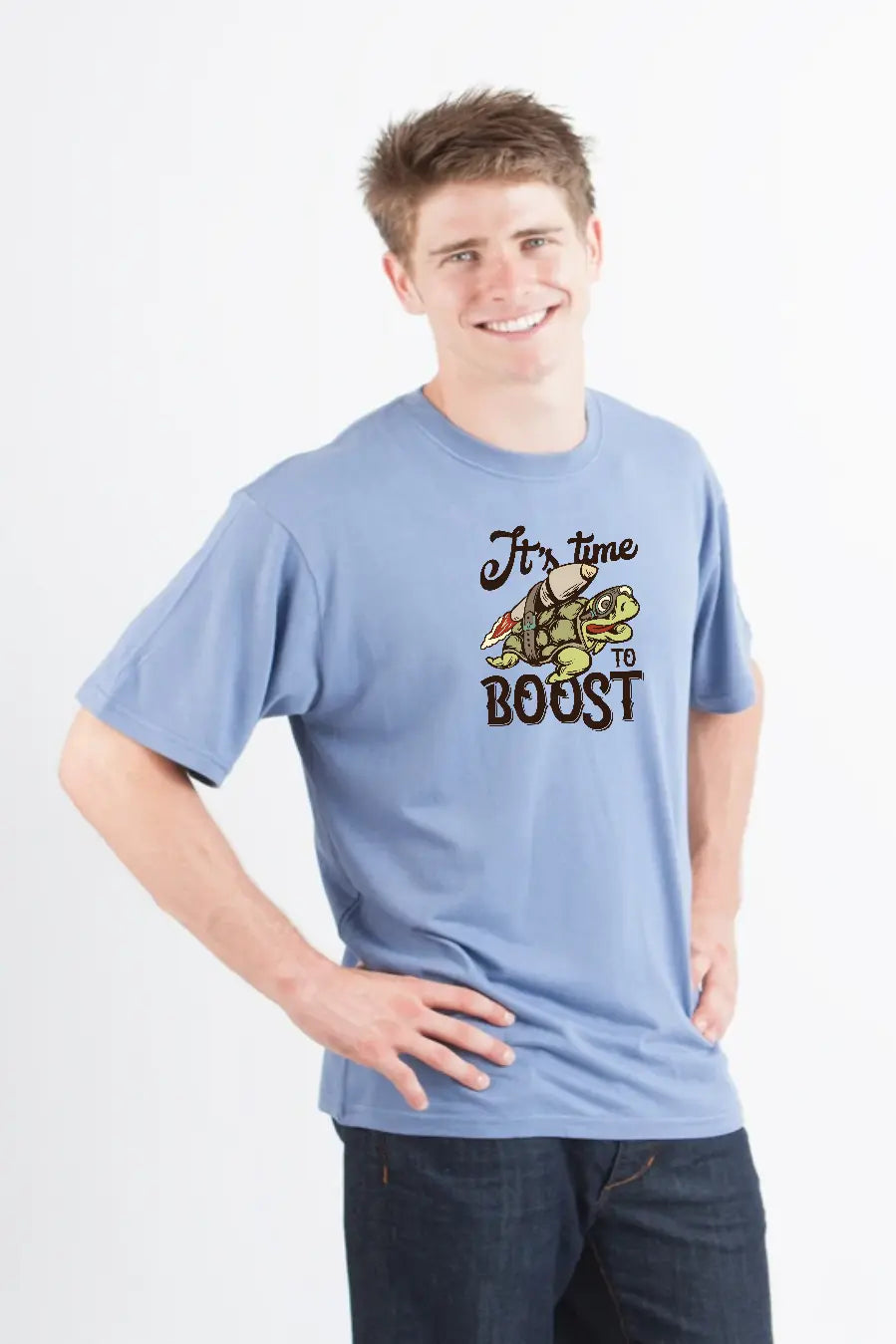 It`s time to BOOST Men's Bamboo Viscose/Organic Cotton Short Sleeve Graphic T-Shirt Spun Bamboo