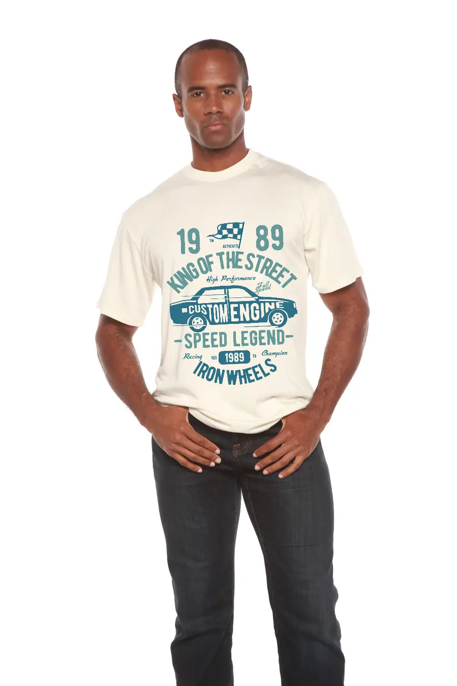 King Of The Street Men's Bamboo Viscose/Organic Cotton Short Sleeve Graphic T-Shirt Spun Bamboo
