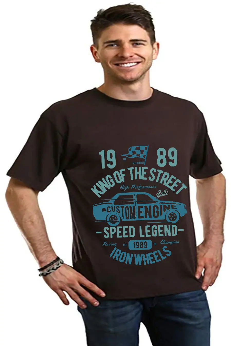 King Of The Street Men's Bamboo Viscose/Organic Cotton Short Sleeve Graphic T-Shirt Spun Bamboo