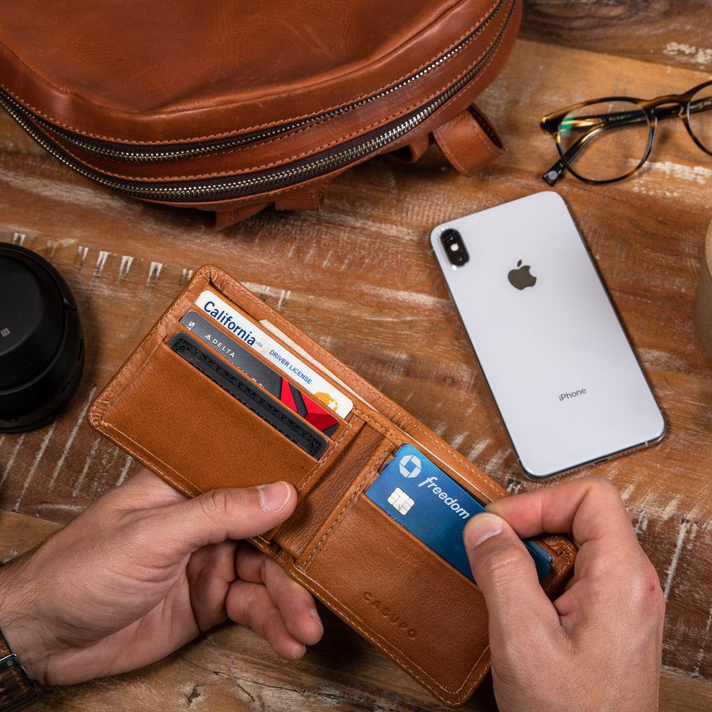 Large Billfold Wallet with RFID protection - Natural CASUPO