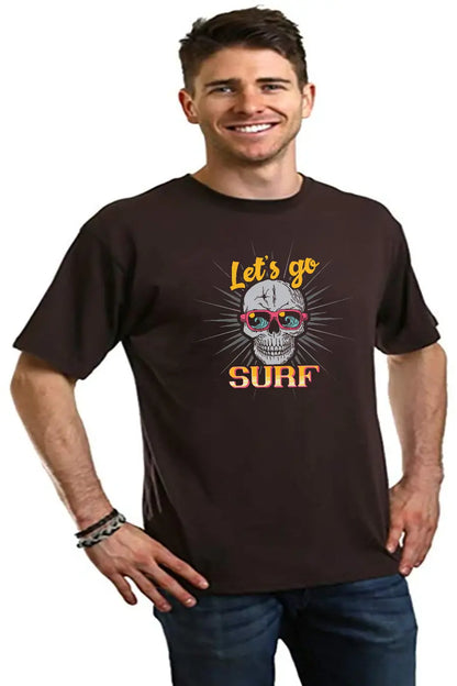 Let`s go SURF Men's Bamboo Viscose/Organic Cotton Short Sleeve Graphic T-Shirt Spun Bamboo