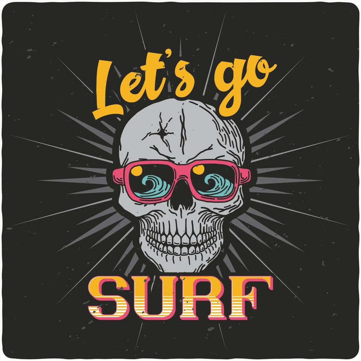 Let`s go SURF Men's Bamboo Viscose/Organic Cotton Short Sleeve Graphic T-Shirt Spun Bamboo