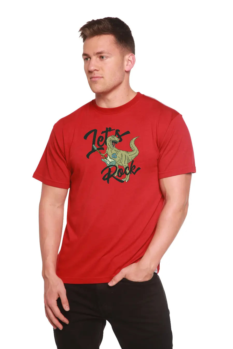 Lets Rock Men's Bamboo Viscose/Organic Cotton Short Sleeve Graphic T-Shirt Spun Bamboo