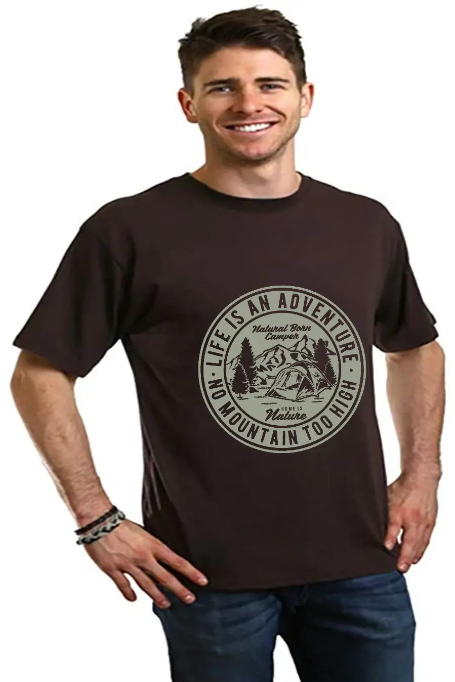 Life Is An Adventure Men's Bamboo Viscose/Organic Cotton Short Sleeve Graphic T-Shirt Spun Bamboo